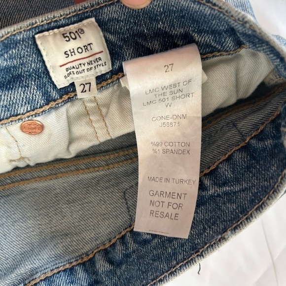 Levi’s MADE & CRAFTED 501 BLUE SHORTS WEST OF THE SUN black tab rare size 27 - Picture 9 of 13